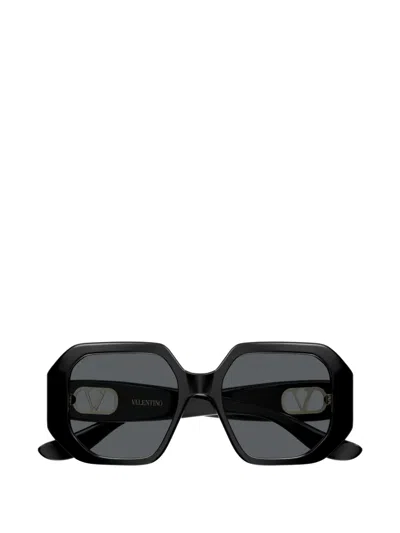 Valentino Garavani Eyewear Vlogo Geometric-frame Sunglasses In Black