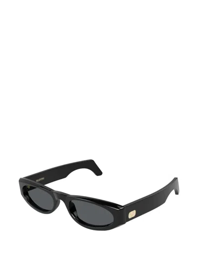Valentino Garavani Eyewear Vlogo Geometric-frame Sunglasses In Black