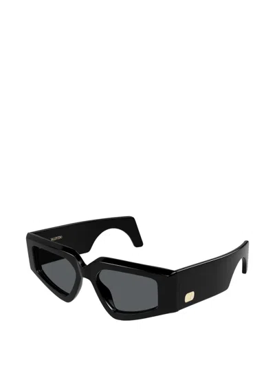 Valentino Garavani Eyewear Vlogo Geometric-frame Sunglasses In Black