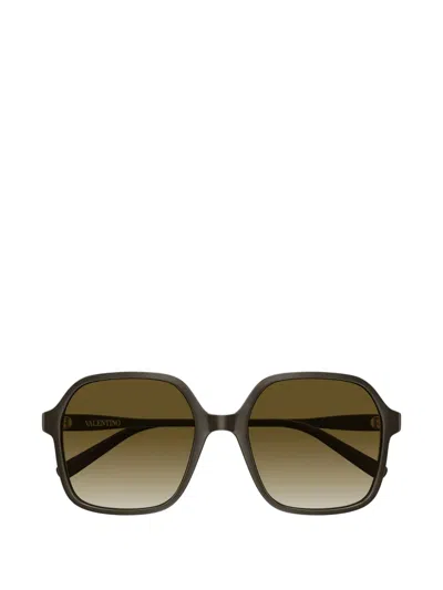 Valentino Garavani Eyewear Vlogo Geometric-frame Sunglasses In Black