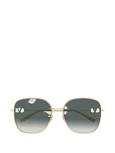 Valentino Garavani Eyewear Vlogo Geometric-frame Sunglasses In Green