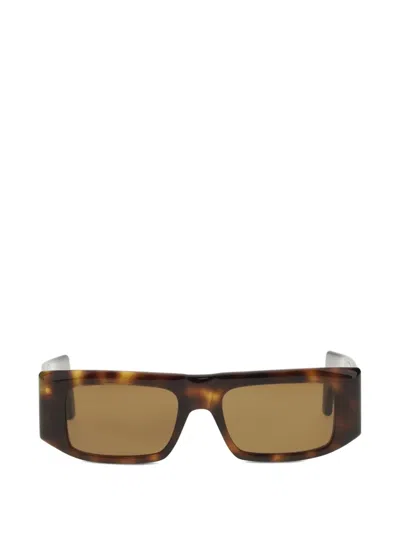 Valentino Garavani Eyewear V-logo Rectangle-frame Sunglasses In Brown