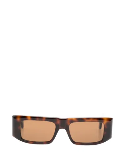 Valentino Garavani Eyewear Vlogo Rectangle-frame Sunglasses In Brown