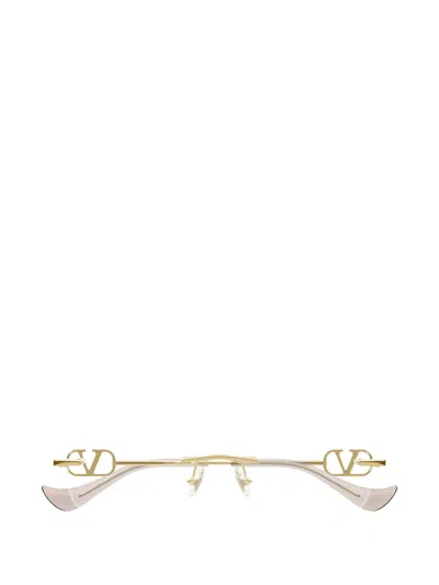 Valentino Garavani Eyewear Vlogo Rimless Glasses In Metallic