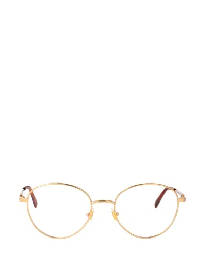 Valentino Garavani Eyewear Vlogo Round-frame Glasses In Gold