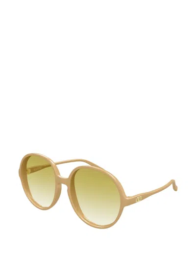 Valentino Garavani Eyewear Vlogo Round-frame Sunglasses In Gold