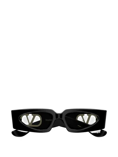 Valentino Garavani Eyewear Vlogo Signature Geometric-frame Sunglasses In Black