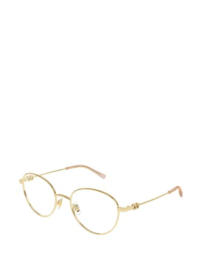 Valentino Garavani Eyewear Vlogo Signature Round-frame Glasses In Gold