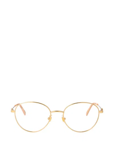 Valentino Garavani Eyewear Vlogo Signature Round-frame Glasses In Gold