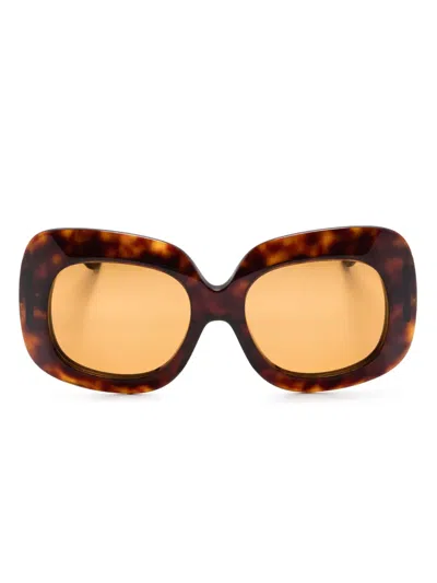 Valentino Garavani Eyewear Vlogo Signature Sunglasses In Brown