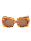 Valentino Garavani Eyewear Vlogo Signature Sunglasses In Brown