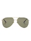 Valentino Garavani Eyewear Vlogo Signature Sunglasses In Gold