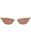 Valentino Garavani Eyewear Vlogo Signature Sunglasses In Gold