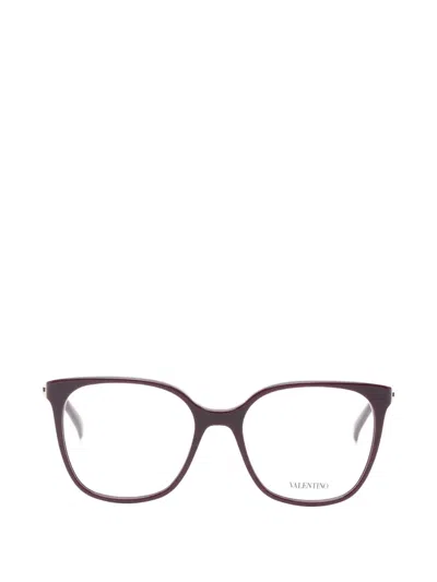 Valentino Garavani Eyewear Vlogo Square-frame Glasses In Brown