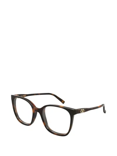 Valentino Garavani Eyewear Vlogo Tortoise-shell Glasses In Brown