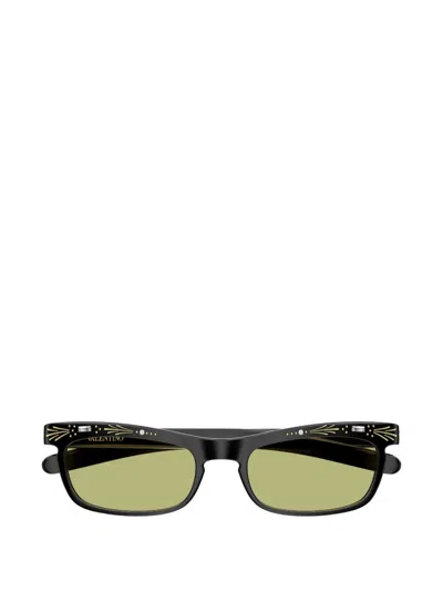 Valentino Garavani Eyewear Vlogo-detail Crystal-embellished Sunglasses In Black