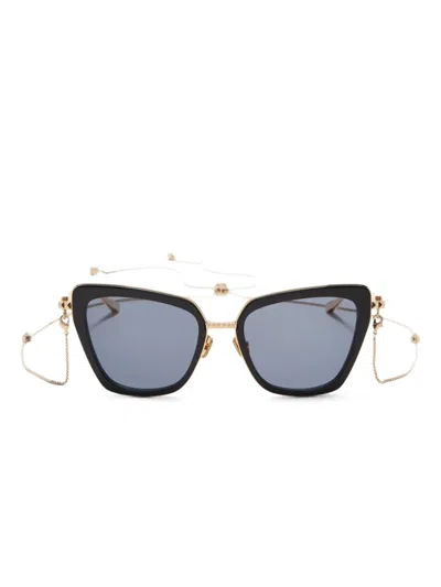 Valentino Garavani Eyewear Vls165 A Chain Sunglasses In Black