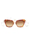 Valentino Garavani Eyewear Vls165 B Chain Sunglasses In 褐色