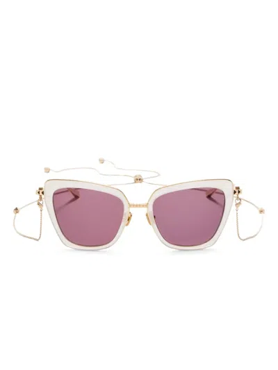 Valentino Garavani Eyewear Vls165 B Chain Sunglasses In White