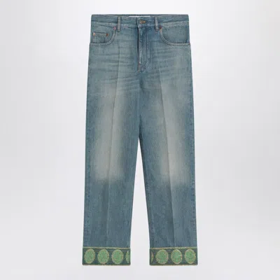 VALENTINO VALENTINO GARAVANI FADED JEANS WITH JACQUARD BACKGROUND