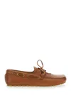 Valentino Garavani 'fastaway' Brown Loafers With Vlogo Plaque And Decorative Laces With Logo In Leat In Brown
