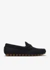 Valentino Garavani Driver Fastaway Loafer In Deerskin Suede In Black