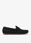 Valentino Garavani Driver Fastaway Loafer In Deerskin Suede In Black