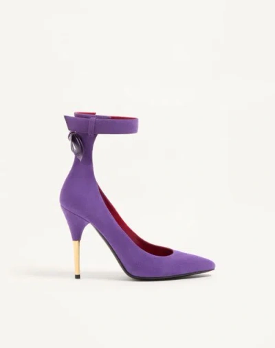 Valentino Garavani Fatale Suede Pumps 105mm Woman Purple 36
