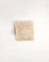 Valentino Faux-fur Scarf In Ivory/beige