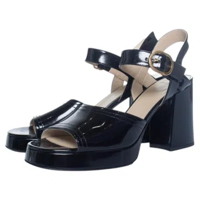 Pre-owned Valentino Garavani , Fawcette 100 Platform Sandals In Black