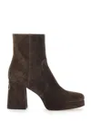 Valentino Garavani "fawcette 90mm" Heeled Ankle Boots In Brown
