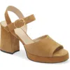 Valentino Garavani Fawcette Platform Crust Leather Sandal 100mm Woman Havana Beige 40 In Brown
