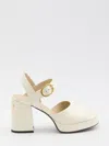 Valentino Sandalo Con Plateau Fawcette In Vitello Abrasivato 100mm In White