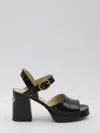 Valentino Garavani Fawcette Platform Sandal In Polished Calfskin 100mm Woman Black 39.5 In Black