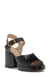Valentino Garavani Fawcette Platform Sandal In Polished Calfskin 100mm Woman Black 42