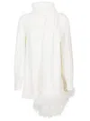 Valentino Silk Top With Feather Detail And Shawl