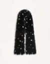 Valentino Garavani Feathers Scarf With Turkey And Goose Feathers Woman Black/white Uni In Black/white