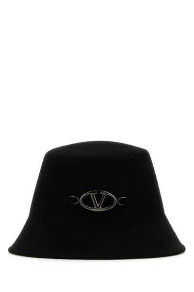 Valentino Garavani Felt Bucket Hat For Women In Black