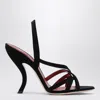 Valentino Fetishique Black Velvet Sandal In Black