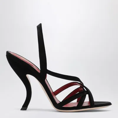 Valentino Garavani Fetishique Black Velvet Sandal