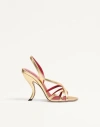 Valentino Garavani Fetishique Sandal In Laminated Nappa 105mm Woman Antique Brass 40 In Gold