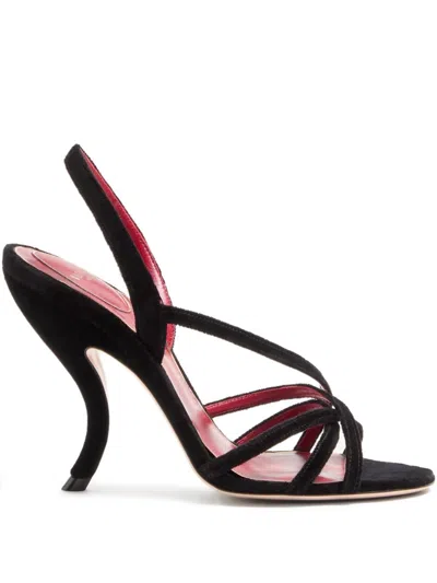 VALENTINO GARAVANI VALENTINO GARAVANI FETISHIQUE VELVET SANDALS