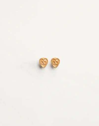 Valentino Garavani Fil Perdu Metal Earrings Woman Antique Brass Uni In Gold