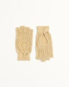 Valentino Garavani Fingerless Knitted Gloves In Lurex Woman Gold Uni In Gold