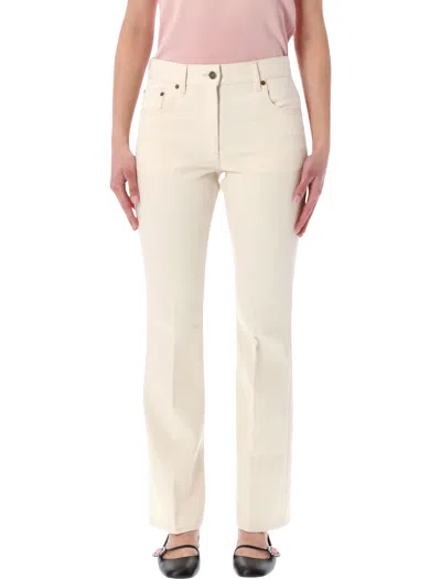 Valentino Garavani Flared Jeans For Women - Size 42 In Sand