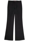 Valentino Garavani Flared-leg Twill Trousers In Blue