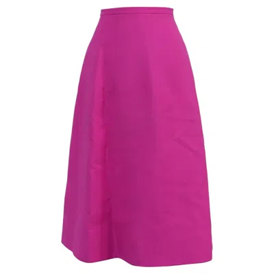 Pre-owned Valentino Garavani Flared Midi Skirt In Pink Viscose