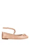 Valentino Rockstud Ankle-strap Ballerina Flats