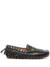 Valentino Stud-embellished Loafers In Black