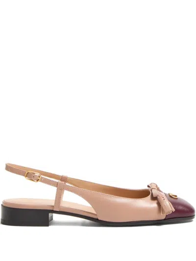 Valentino Garavani Valentino Valet Du Roi Leather Slingback Ballerina Flat In Pink
